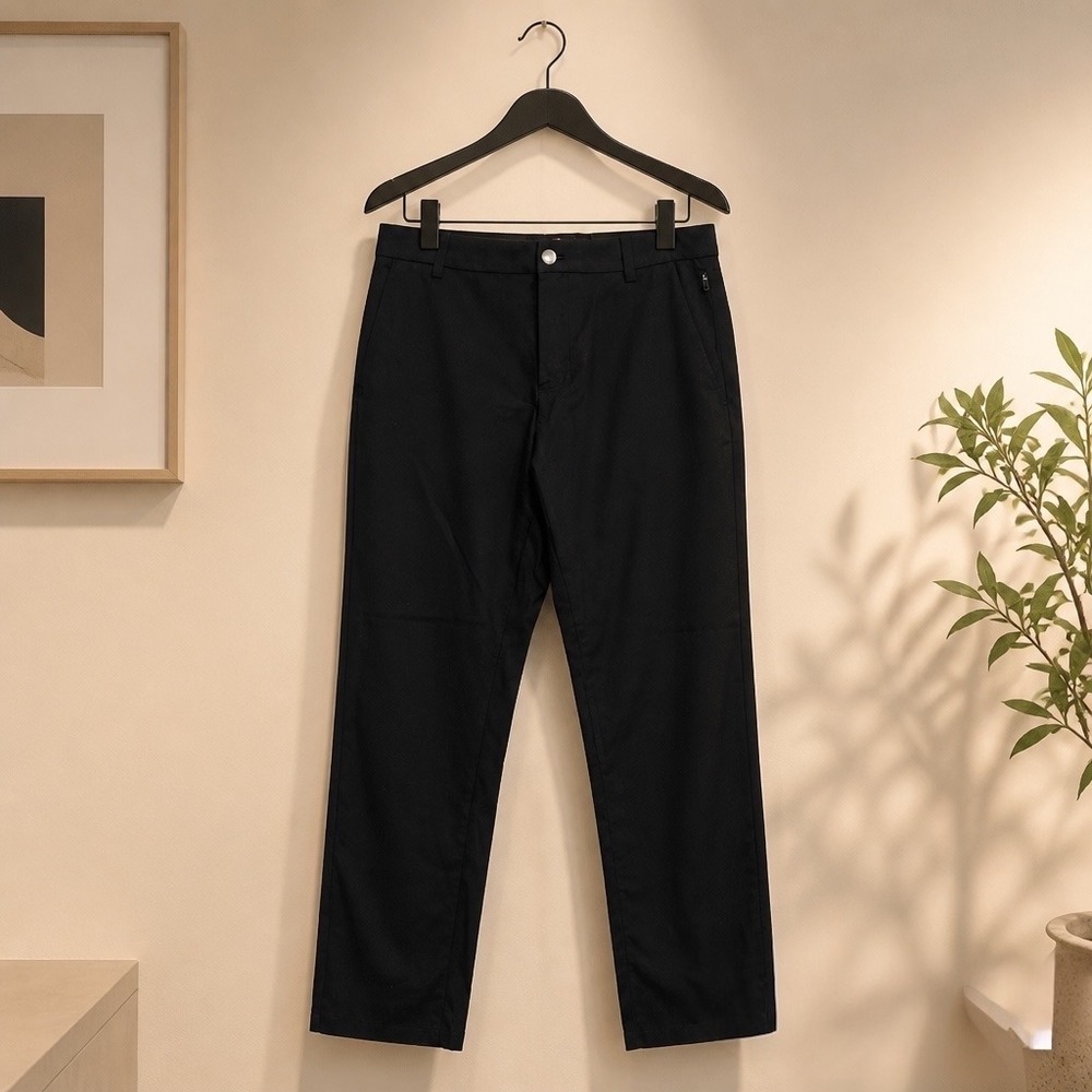 Birddogs Slim Fit Tech Chino Golf Travel Pants Black 30x29 Zip Pocket‎ Stretch